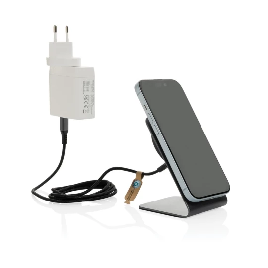 Terra aluminium 15W magnetic wireless charging phone stand (P309.1002)-1