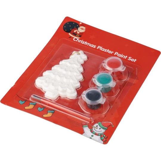 Christmas tree painting, paints, and a brush (VA579-00)-1