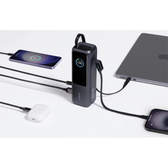 Anker Power Bank 25.000 mah 165W, Built-in retractable cable (VR015-19)-1