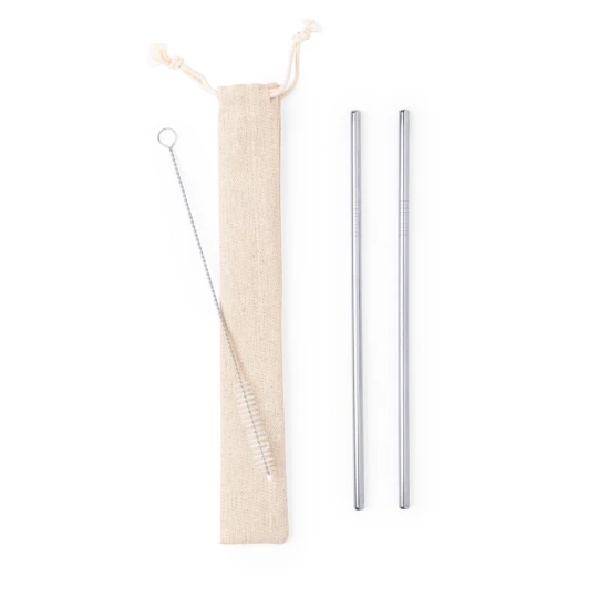 Reusable drinking straw set, 2 pcs with cleaning brush (V8803/A-32)-1