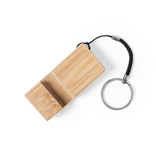 Bamboo keyring, phone stand (V0964-00)-1