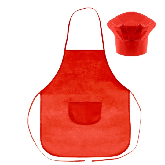 Cook set, kitchen apron and cook cap, children size | Nedina (VA063-05)-1