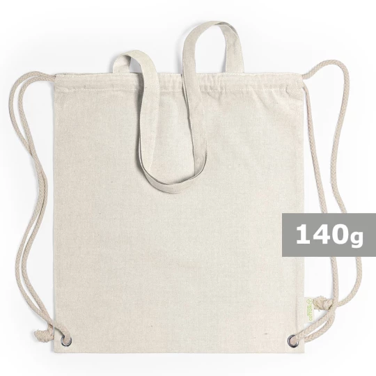 Recycled cotton bag 2 in 1, drawstring bag and shopping bag (V6792/A-20)-1