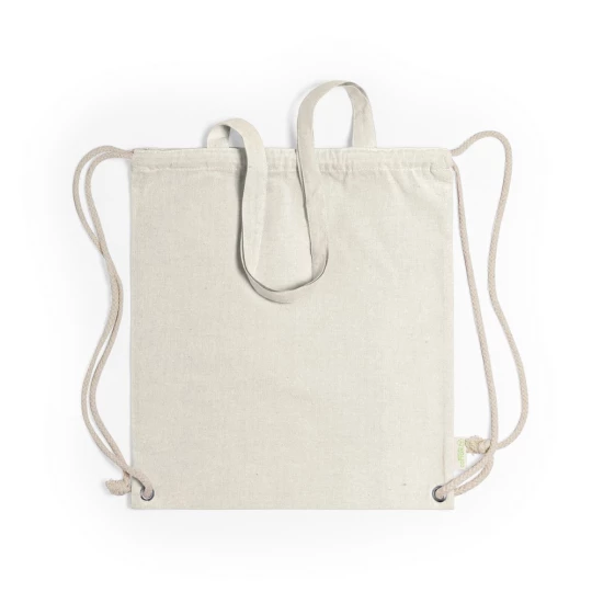 Recycled cotton bag 2 in 1, drawstring bag and shopping bag (V6792/A-20)-1