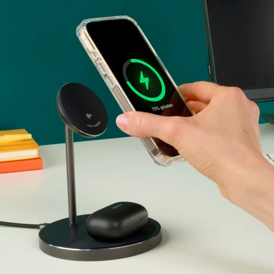 Magnetic wireless charger 2 in 1 15W Hama (VH066-03)-1