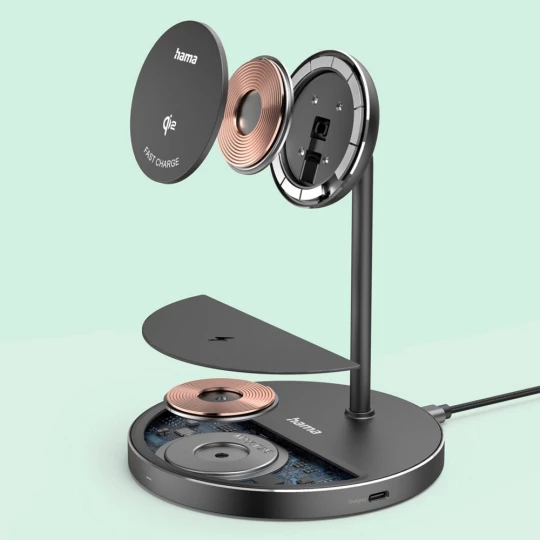 Magnetic wireless charger 2 in 1 15W Hama (VH066-03)-1