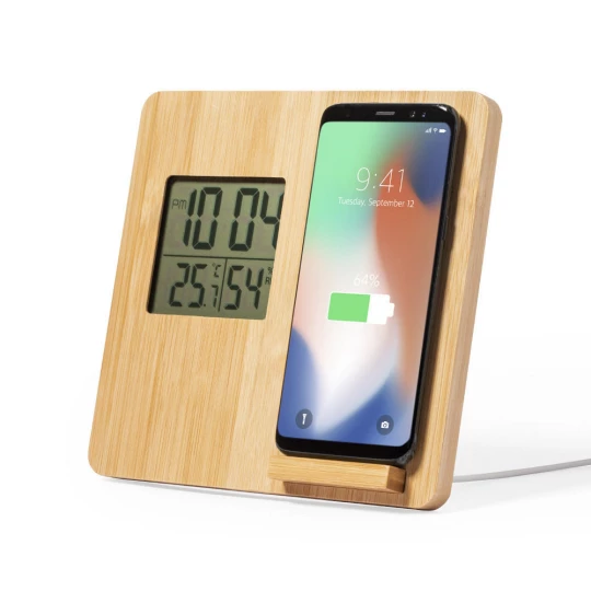 Bamboo wireless charger 10W, weather station (V8328/A-18)-1