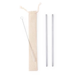Reusable drinking straw set, 2 pcs with cleaning brush (V8803/A-32)-2