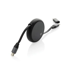 Terra RCS recycled aluminium retractable 240W 2-in-1 cable (P302.7701)